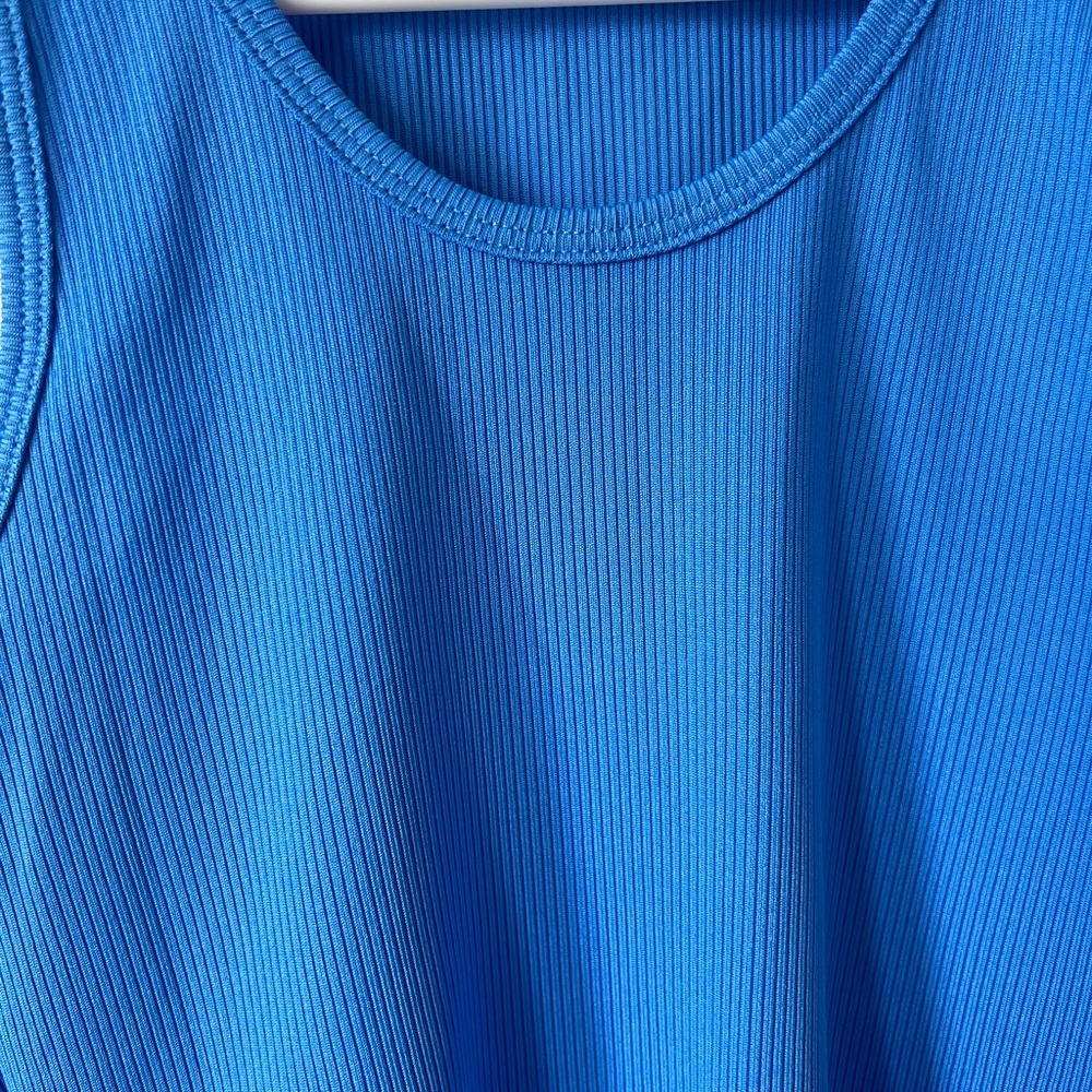 Under Armour Blue Ribbed Racerback Tank Top - Picture 3 of 5